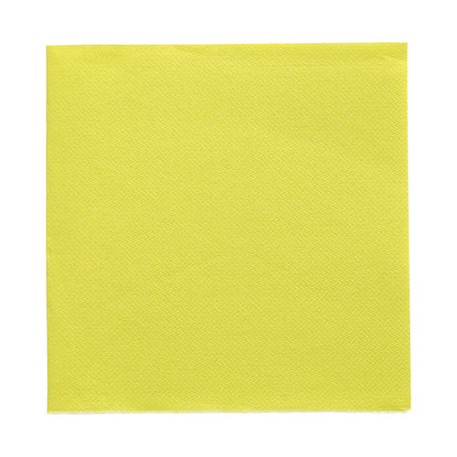 Depicted is a 50 napkins "DAILY Collection" 1/4-fold napkin (32x32 cm, yellow, square) from PAPSTAR GmbH on a white background.