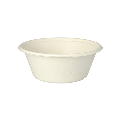 The PAPSTAR 25 bowls, sugarcane "pure" Ø 17 cm from PAPSTAR GmbH are white, biodegradable disposable bowls made from sugarcane – ideal for sustainable use.