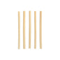 Five PAPSTAR cocktail straws reed "pure" (15 cm, Ø 7 mm) from PAPSTAR GmbH are arranged vertically on a plain white background, highlighting the stylish and environmentally friendly, biodegradable straws.