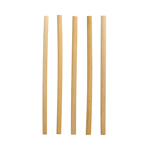 Five PAPSTAR reed straws "pure" (Ø 7 mm, 20 cm) from PAPSTAR GmbH stand vertically against a white background; the eco-friendly straws slightly vary in thickness and shade.