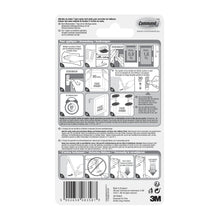 Auf der Rückseite der Command™ Bilder-Montage Strips S, klein, schwarz, 17202BLK von 3M Deutschland GmbH finden Sie eine bebilderte Schritt-für-Schritt-Anleitung zum Anbringen und Entfernen, Gewichtsgrenzen und mehrsprachige Produktinformationen zum einfachen Aufhängen von Bildern ohne Nägel.