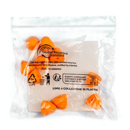 NITRAS ear plugs, orange, EN 352, polybag of 5 pairs | Pack (1 piece)