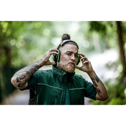 NITRAS MUTE DEFENDER PRO, earmuffs, black / green, EN 352-1 plastic | Pack (1 piece)