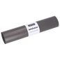 Abgebildet ist eine DEISS 94030 Müllsackrolle (340+300x740x0,05 mm, grau, 25 Stück) der EMIL DEISS KG (GmbH + Co.) mit einem weißen Etikett mit der Aufschrift "DEISS Abfallsäcke" auf einfarbig weißem Hintergrund.
