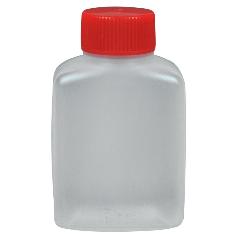 The soy container from Abena Re-Seller GmbH is a small, clear container with a wide body and a red screw cap, ideal for storing soybeans, depicted on a simple white background.