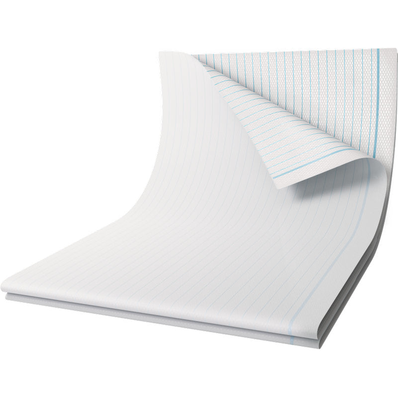 Ein Stapel der Abena Re-Seller GmbH Schutzlaken, PE mit Laminierung, 48 Fäden, 80x170 cm in Weiß zeigt mehrere Blätter mit medizinischem Schutz. Die Packung enthält 25 Stück.