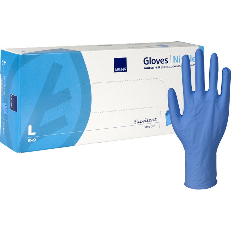 handschuhe lang blau Nitril-Handschuhe Excellent, Puderfrei, Lang, Blau