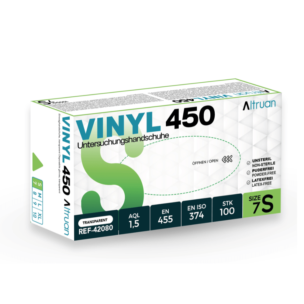 Altruan Vinyl 450 Handschuhe, Einmalhandschuhe, transparent