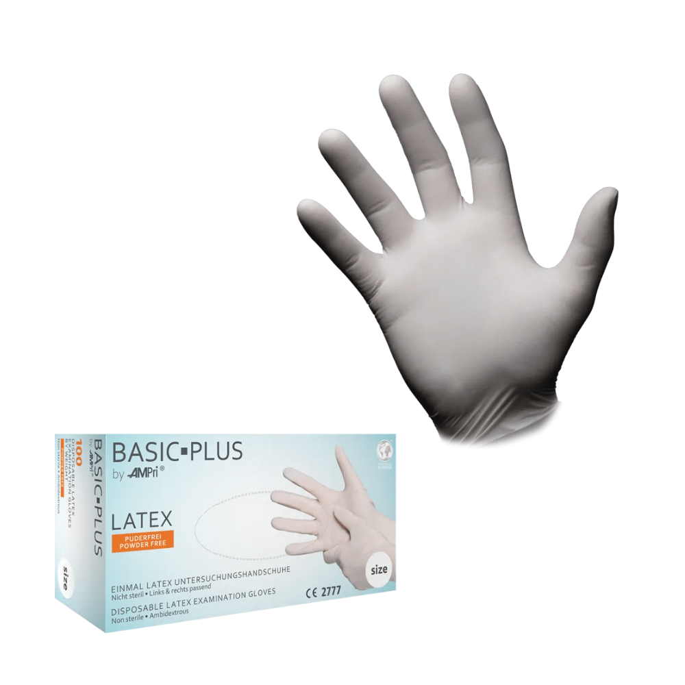 handschuhe latexfrei puderfrei AMPri BASIC-PLUS Latexhandschuhe puderfrei, weiß