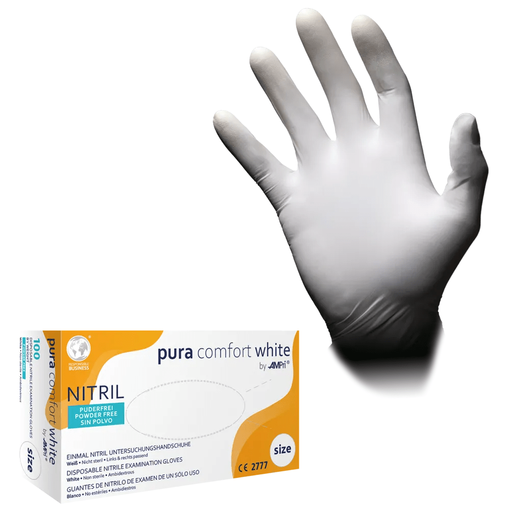 ampri nitril handschuhe AMPri Puracomfort WHITE Nitrilhandschuhe, Weiß