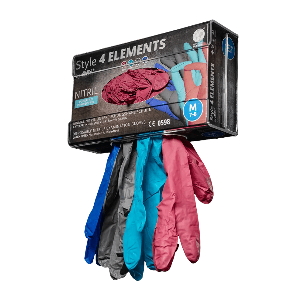 ampri gmbh handschuhe AMPri STYLE 4 ELEMENTS Nitrilhandschuhe puderfrei, Farbenmix