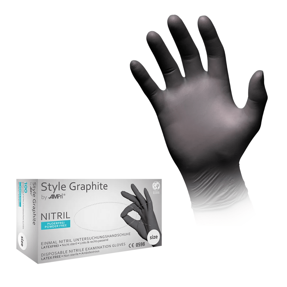 nitril handschuhe powder free AMPri STYLE GRAPHITE Nitrilhandschuhe puderfrei Anthrazit