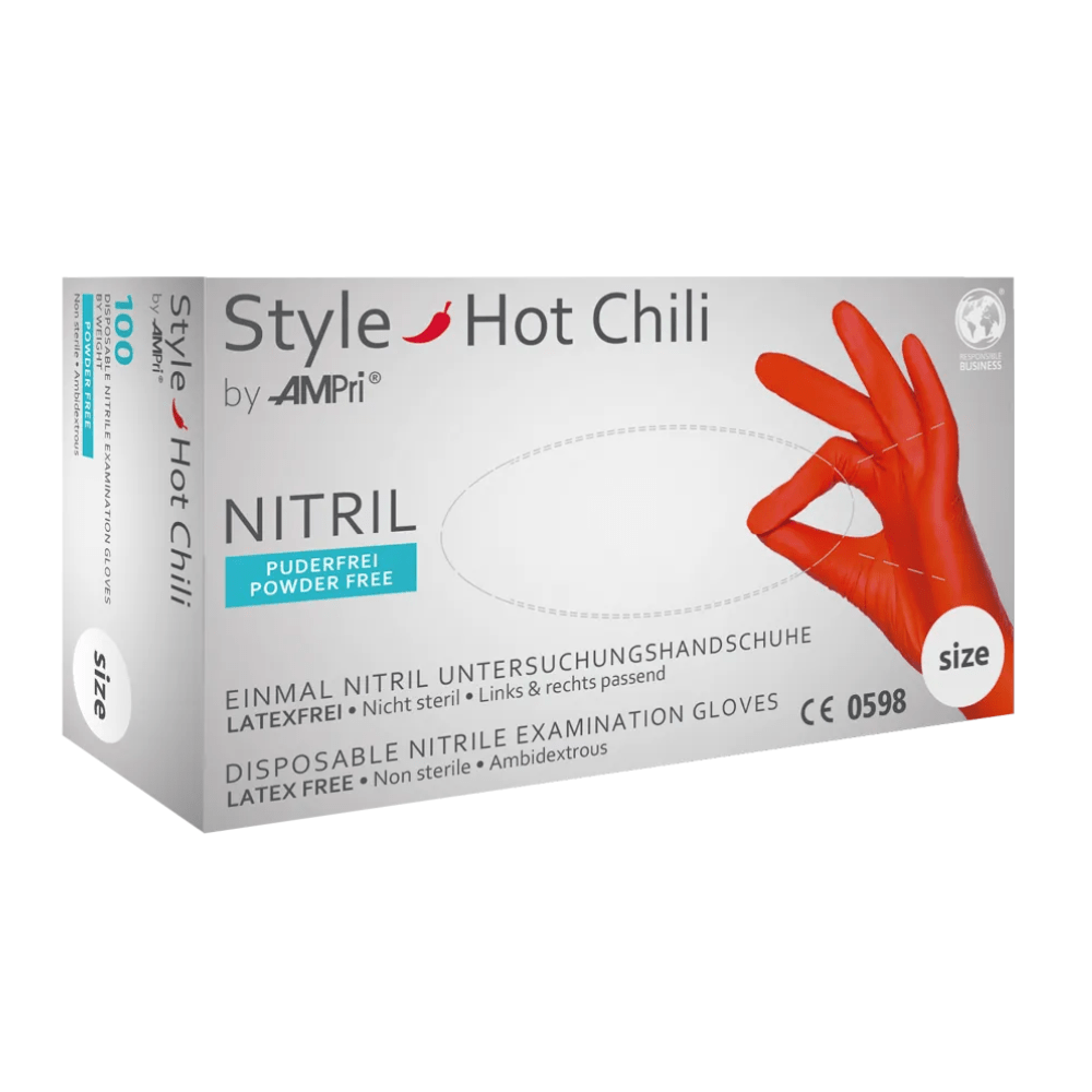 nitril handschuhe rot AMPri STYLE HOT CHILI Nitrilhandschuhe puderfrei by MED-COMFORT, Rot