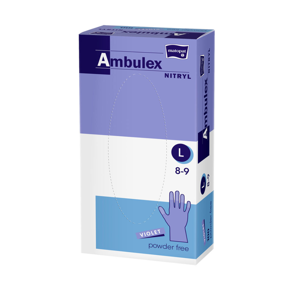 Ambulex nitrile gloves violet unpowdered