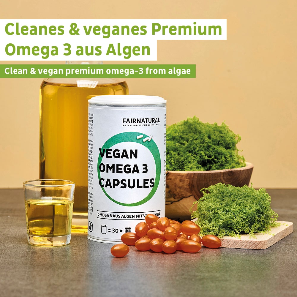 Vegan Omega 3 capsules made from algae