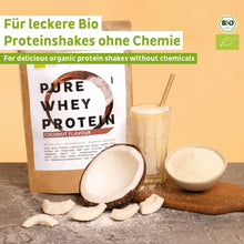Organic whey protein powder coconut