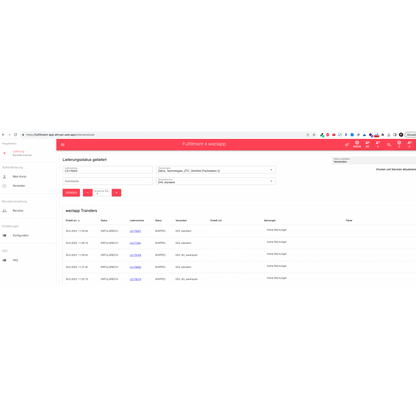 Screenshot of the Altruan PackMaster App interface for fulfillment management with tabs like 'Planning', 'Shipping Label Creation', and others, as well as a section for entering order details such as order number, etc.