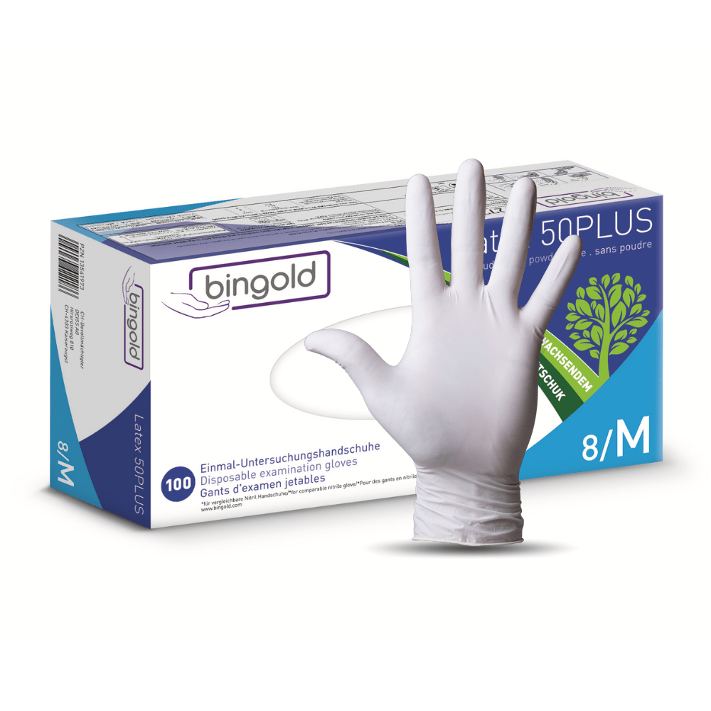 latex handschuhe hersteller Bingold Latex 50PLUS Latexhandschuhe, weiß