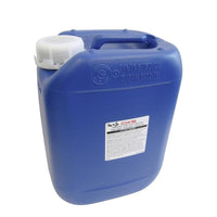 A blue 5-liter CWS plastic canister with a white screw-top cap and a handle contains CWS Seifencreme liquid hand soap. The container has a rectangular white label with text and symbols on the front.