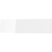 A rectangular white ceramic tile with a glossy finish, photographed against a plain white background. Its smooth, reflective surface is reminiscent of the elegant design of the CWS front panel for CWS Paradise toilet paper.