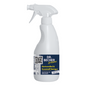 Plastic spray bottle labeled "DR.BECHER @home Garden Furniture & Plastic Cleaner | Bottle (500 ml)" with a QR code on the front. It is designed as a reliable garden furniture cleaner for cleaning garden furniture and plastic surfaces and features a white spray nozzle.