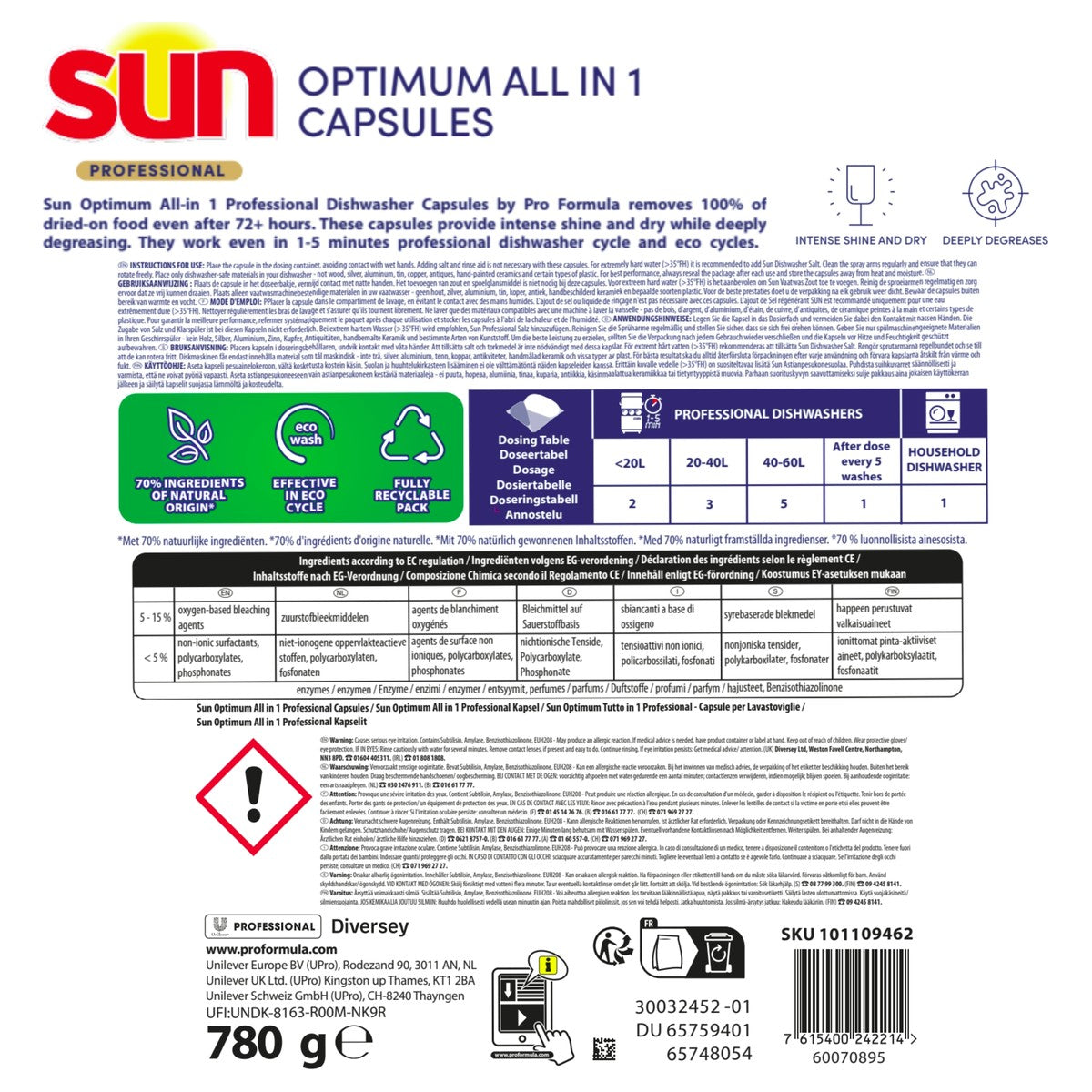 Sun Professional Optimum All in One – Rückseite