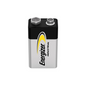 Image of an Energizer Industrial Alkaline Battery 9V E-Block | Pack (12 pieces) from Energizer Deutschland GmbH. The battery is in an elegant black-silver color scheme and has the Energizer logo and "Industrial" printed vertically on the front. Two terminals are mounted on top for easy connection.