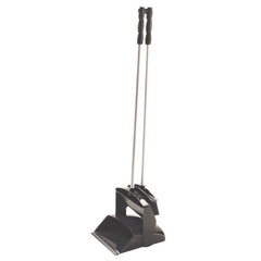 The FUTURA sweeping kit from the Haug Bürsten The set consists of a dustpan made of black polypropylene and a broom with a long steel handle (height 1000 mm); both stand upright and can be nested inside each other for compact storage.