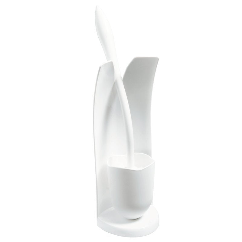 The Haug Bürsten KG WC-SIGN SET, M.BRUSH 635 ø 115X430MM is a white plastic toilet brush set with a modern, minimalist design - perfect for any contemporary bathroom.