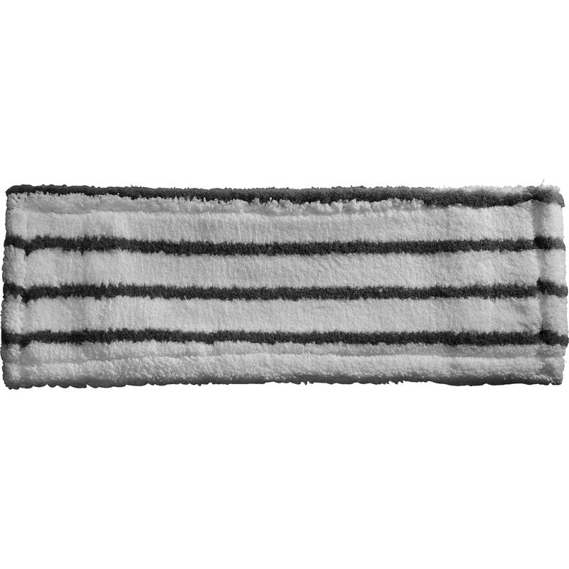 Der WISCHBEZUG SUPER-ABRASIVMOPP der Haug Bürsten KG ist ein rechteckiger weiß/grauer Mikrofaser-Moppbezug (78% Polyester, 25% Polyamid) mit gleichmäßig verteilten Querstreifen und dunklem Rand, der für eine effiziente Bodenreinigung konzipiert ist.