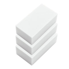 Three white SCHMUTZRADIERER sponges (140x54x29 mm, melamine resin) from the Haug Bürsten KG are stacked against a plain white background.