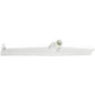 The WATER SQUEEGEE WITH EXCHANGEABLE PROFILE WHITE SINGLE-LIP 420x35x25MM from Haug Bürsten KG, with a central angle connection and hook-shaped end, is perfect for cleaning smooth surfaces. Pictured on a white background.