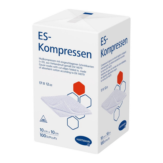 Hartmann ES-Kompressen in sterilisierbaren Beuteln aus Papier, 17 fädig, 12-fach, unsteril