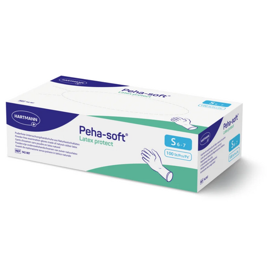 Hartmann Peha-soft® Latex protect, puderfreier Untersuchungshandschuh, Größe S