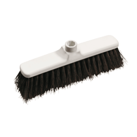 A broom head of the Haug Bürsten A rectangular KG brush measuring 400 x 60 mm, with a dense bristle arrangement made of arenga bristles and a white plastic base equipped with a threaded hole for attaching the handle.