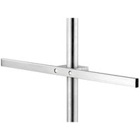 The Novocal Euro-rail for IV stands is a 558 mm long, height-adjustable stainless steel rail (single-track stainless steel) with a rectangular crossbar, two round fasteners, and black end caps—ideal for medical facilities. Simple white background.
