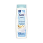 A white 400 ml bottle discontinued item: Isana light body lotion from Dirk Rossmann GmbH has a blue cap, a label with 48h moisture, glycerin, vitamin E, and for normal skin. The Rossmann logo is located at the bottom.
