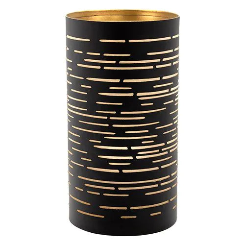 Papstar Securit® Kerzenhalter Ø 8 cm · 15 cm schwarz/gold