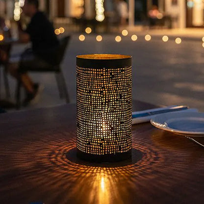 Papstar Securit® Kerzenhalter Ø 8 cm · 15 cm schwarz/gold