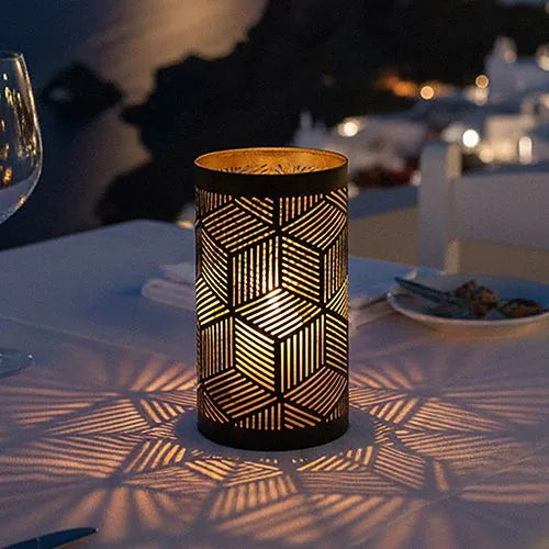 Papstar Securit® Kerzenhalter Ø 8 cm · 15 cm schwarz/gold