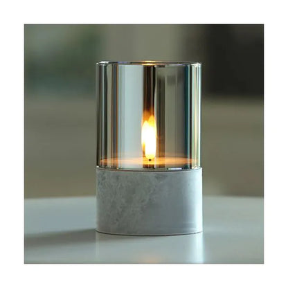 Papstar Securit® LED-Kerze Ø 8 cm · grau "Gracia"
