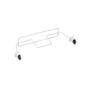 The TASKI Mop Frame Holder (1 pc., White) from Diversey Deutschland GmbH & Co. OHG is a white metal wire stand with black plastic mounting clips, designed for easy attachment to a TASKI trolley and for practical use as a mop frame holder.