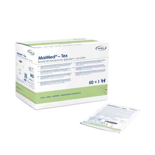 MaiMed-Tex-steril, leicht gepudert Latex-OP-Handschuhe zu 50 Paar/Box