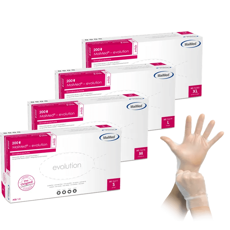 MaiMed-evolution, white, non-sterile, powder-free Latex-free disposable glove, 200 pieces/box