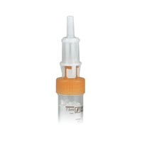A close-up of the Sarstedt Multi-Adapter, a medical plastic device for S-Monovette®, featuring a transparent housing and an orange locking mechanism. The device has a nozzle at the top with volume markings indicating a capacity of 7.5 ml and is compatible with the Luer system for secure connections.