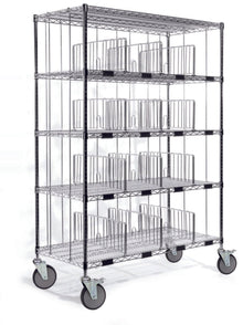 Novocal Sortierregalwagen Material: Präzisionsstahl,  vernickelt und hochglanzverchromt 4 Eckpfost | Packung (1 Stück)