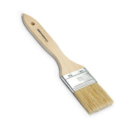 The Nölle Profi Brush Flat Brush No. 1 from Nölle Profi Brush Bürsten- & Pinseltechnik e.K. features a wooden handle and a tin ferrule, an ergonomic design, beige bristles in a light-colored bristle blend, a flat shape, and a hanging hole for versatility.