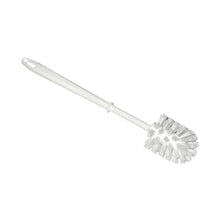 Die Nölle Profi Brush WC-Bürste, Weiß (1 Stück) von Nölle Profi Brush Bürsten- & Pinseltechnik e.K. verfügt über ein weißes Kunststoffdesign mit langem Griff und dichten PPN-Borsten, das vor einem schlichten weißen Hintergrund präsentiert wird.