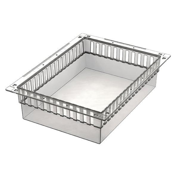 Das Novocal PC-Modul ist ein transparenter, teilbarer, rechteckiger Kunststoffbehälter mit geschlitzten Seiten und flachem Boden, mit den Maßen 400 x 300 x 100 mm (BxTxH) inkl. Auszugsstopps. Auszugsstopps - perfekt für die PC-Aufbewahrung und Organisation. Verpackung: 1 Stück.