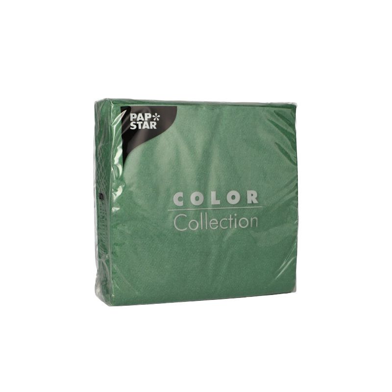 Abgebildet ist eine versiegelte Packung PAPSTAR 100 Servietten, 1-lagig 1/4-Falz (33 x 33 cm) der PAPSTAR GmbH auf weißem Hintergrund, die ihre umweltfreundlichen und FSC-zertifizierten Eigenschaften hervorhebt.